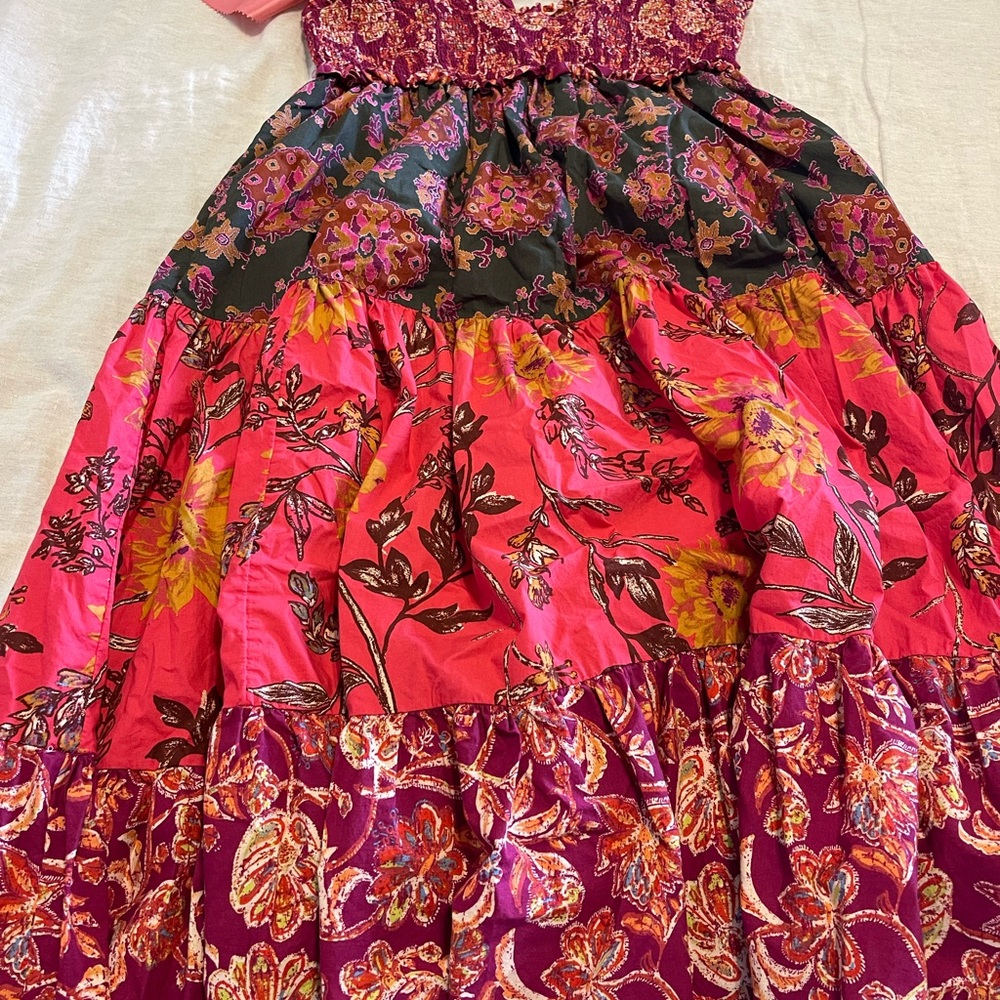 Free People Bluebell Maxi, Magenta Combo, Size Large - Picture 9 of 13